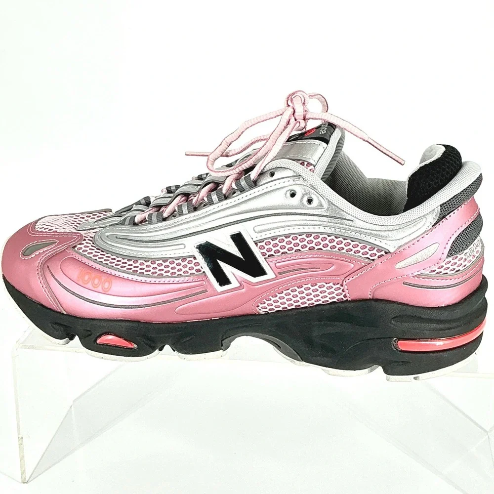 New Balance 1000 Size 11.5 Pink Silver Black Metallic Retro Running Shoes M1000U - Picture 4 of 16